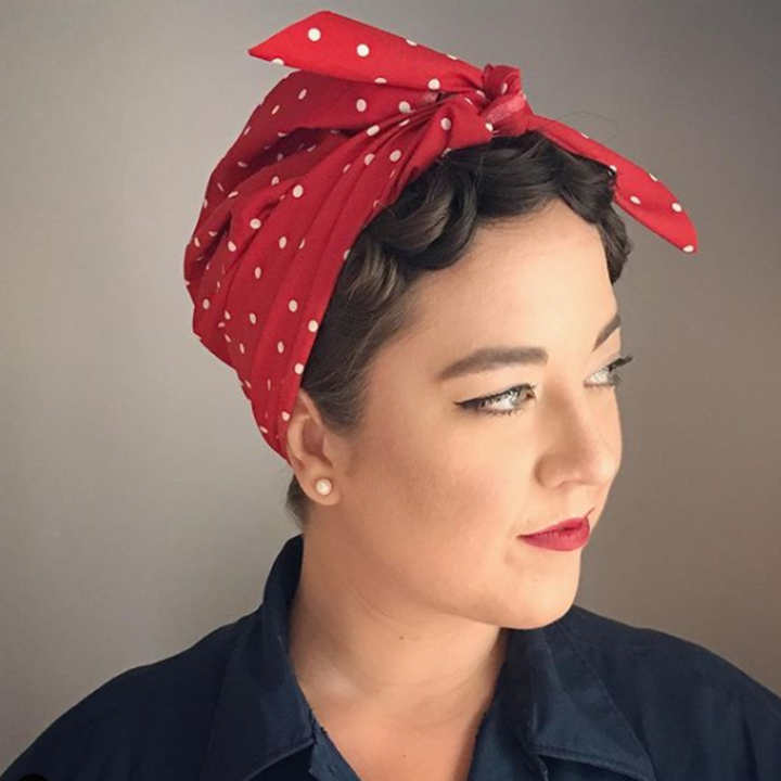 Rosie the Riveter  Halloween Hairstyles - Cute Girls Hairstyles